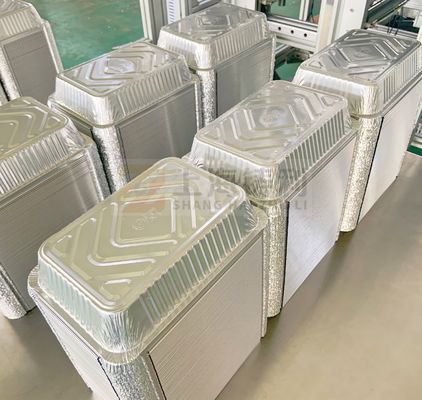 4 Cavities Automtaic Aluminium Food Container Machine Aluminum Foil Plate  Production Line