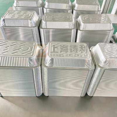 4 Cavities Automtaic Aluminium Food Container Machine Aluminum Foil Plate  Production Line