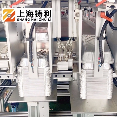 Disposable SMC Food Container Punching Machine 260mm Aluminium Foil Roll Making Machine